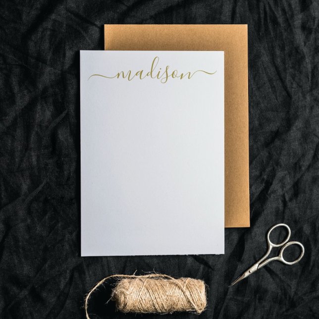 Elegantes Clean Gold Typografy Name Script Mitteilungskarte (Von Creator hochgeladen)