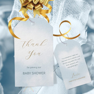 Elegantes Cloud 9 Theme Baby Shower Blau Danke Geschenkanhänger