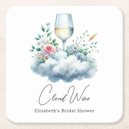 Elegantes Cloud Wine Brautparty Rechteckiger Pappuntersetzer