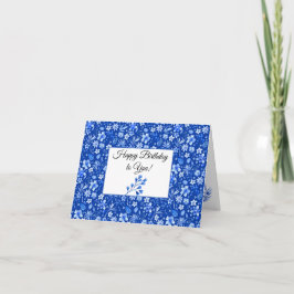 Elegantes Cobalt Blue Tropical Blätter zum Geburts Karte
