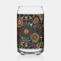 Elegantes Cobalt "Heritage Inspiriert Muster" Glas