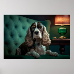 Elegantes Cocker Spaniel Klassisches Porträt-Desig Poster