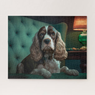 Elegantes Cocker Spaniel Klassisches Porträt-Desig Puzzle