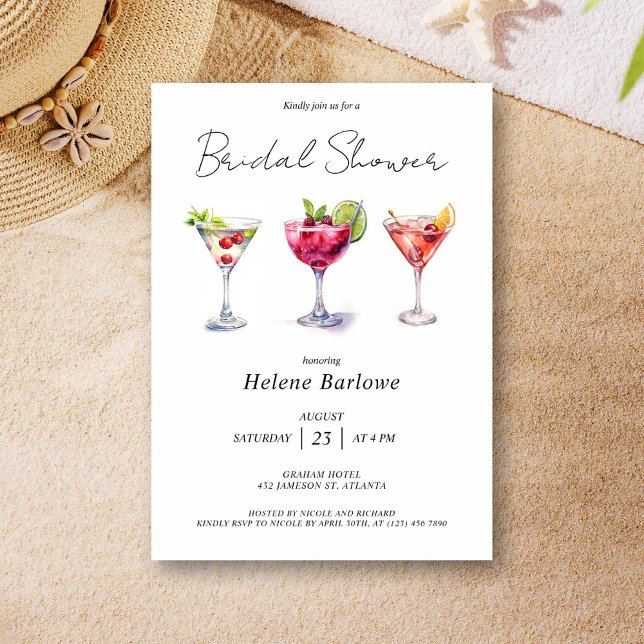 Elegantes Cocktail-Brautparty Einladung (Elegant Cocktail Bridal Shower Invitation)