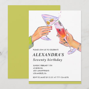 Elegantes Cocktail Party zum 70. Geburtstag Einladung