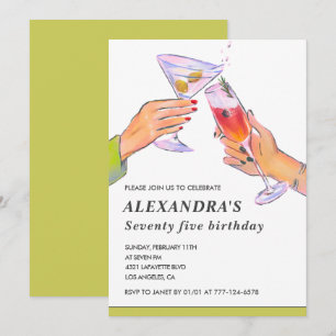 Elegantes Cocktail Party zum 75. Geburtstag Einladung