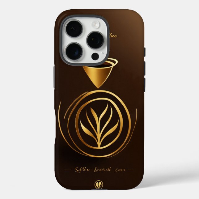 Elegantes Coffee Seed Logo - Golden Accent Design Case-Mate iPhone Hülle (Rückseite)