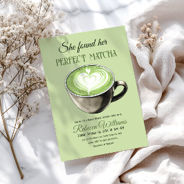 Elegantes Coffee Theme Perfect Matcha Brautparty Einladung