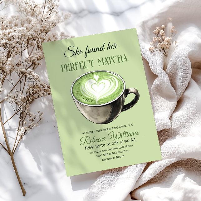 Elegantes Coffee Theme Perfect Matcha Brautparty Einladung (Von Creator hochgeladen)