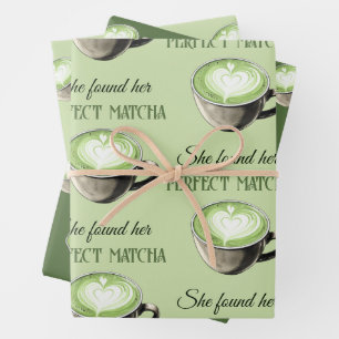 Elegantes Coffee Theme Perfect Matcha Brautparty Geschenkpapier Set