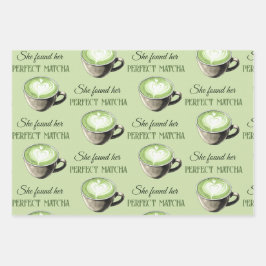 Elegantes Coffee Theme Perfect Matcha Brautparty Geschenkpapier Set