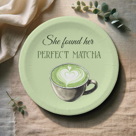 Elegantes Coffee Theme Perfect Matcha Brautparty Pappteller