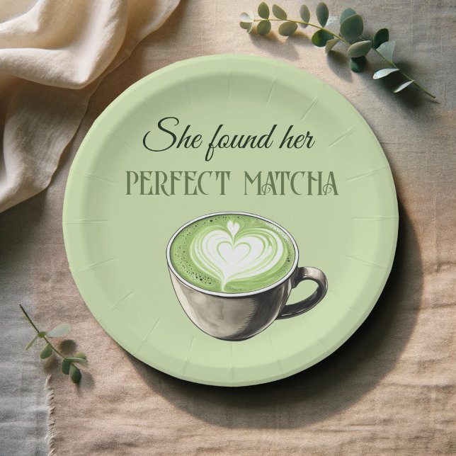Elegantes Coffee Theme Perfect Matcha Brautparty Pappteller (Von Creator hochgeladen)