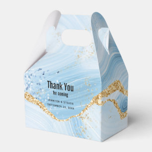 Elegantes Cooles Blue Agate mit Gold Glitzer Ribbo Geschenkschachtel