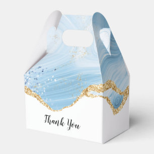 Elegantes Cooles Blue Agate mit Gold Glitzer Ribbo Geschenkschachtel