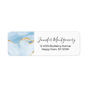 Elegantes Cooles Blue Agate und Gold Glitzer Ribbo