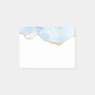 Elegantes Cooles Blue Agate und Gold Glitzer Ribbo Post-it Klebezettel