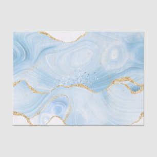 Elegantes Cooles Blue Agate und Gold Glitzer Ribbo Seidenpapier