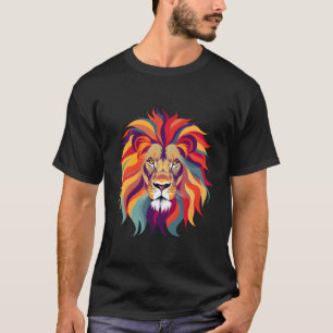 Elegantes Cooles Löwenkopfdesign in hellen Farben T-Shirt