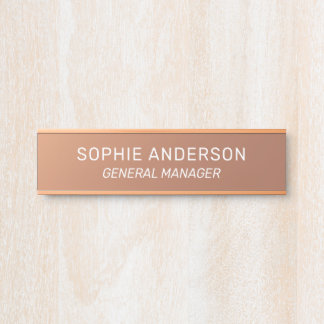 Elegantes Copper-Individuelle Name-Jobzeichen Türschild