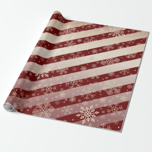 Elegantes Copper Red Christmas Snowflake Muster  Geschenkpapier