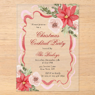 Elegantes Coquette Blumencocktail Party Acryleinladungen