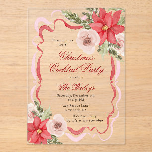 Elegantes Coquette Blumencocktail Party Acryleinladungen
