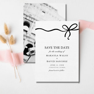 Elegantes Coquette Bow Foto Hochzeit Speichern Sie Save The Date