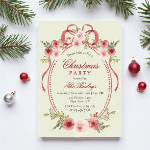 Elegantes Coquette Floral Weihnachten Party Acryleinladungen
