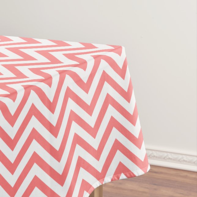 Elegantes Coral Chevrons Muster Tischdecke (Beispiel)