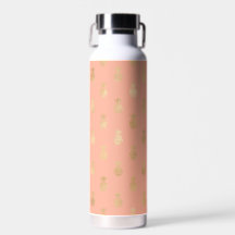 Elegantes Coral Pink und Gold Ananas Muster