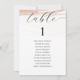 Elegantes Coral Summer Wedding Seating Chart Feiertagskarte