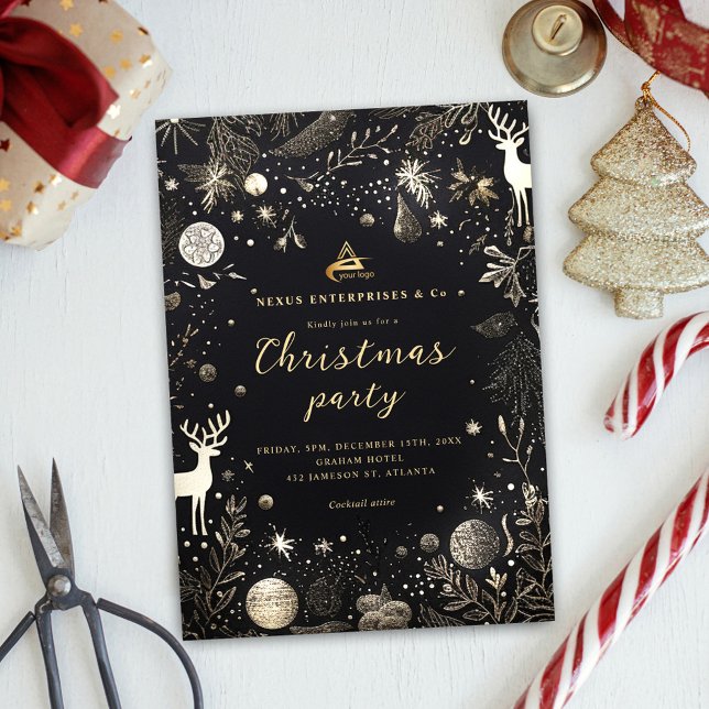 Elegantes Corporate Christmas Party Business Holid Einladung (Elegant Corporate Christmas Party Business Holiday Invitation)