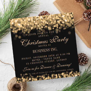 Elegantes Corporate Christmas Party Gold Einladung