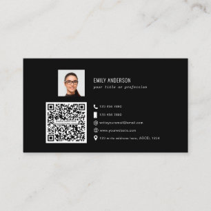 Elegantes Corporate QR Foto Social Media Logo  Visitenkarte