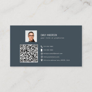 Elegantes Corporate QR Foto Social Media Logo  Visitenkarte