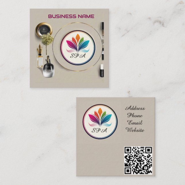 Elegantes Cosmetic-Arrangement Display Quadratische Visitenkarte (Vorne/Hinten)