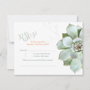Elegantes Country succulent Wedding RSVP