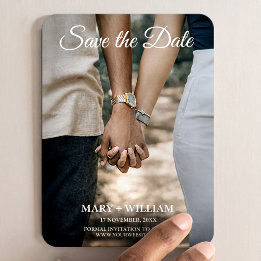 Elegantes Couple Wedding Kleines Foto Save the Dat Magnet