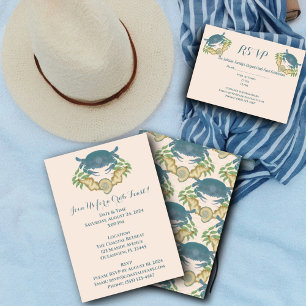 Elegantes Crab Feast Watercolor Blue Crabs, Seashe Begleitkarte