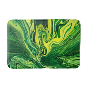 Elegantes Crazy Agate 5 - Grün Gelb Badematte