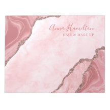 Elegantes Cream Blush Pink Agate Geode Business