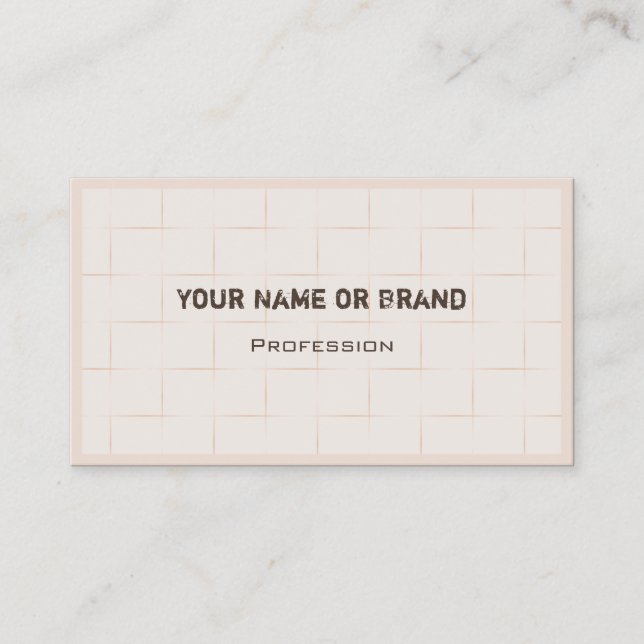 Elegantes Cream Bricks Muster Modernes Berufliches Visitenkarte (Vorderseite)