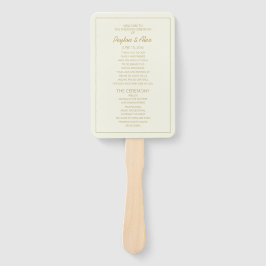 Elegantes Cream Gold-Hochzeitsprogramm Fächer
