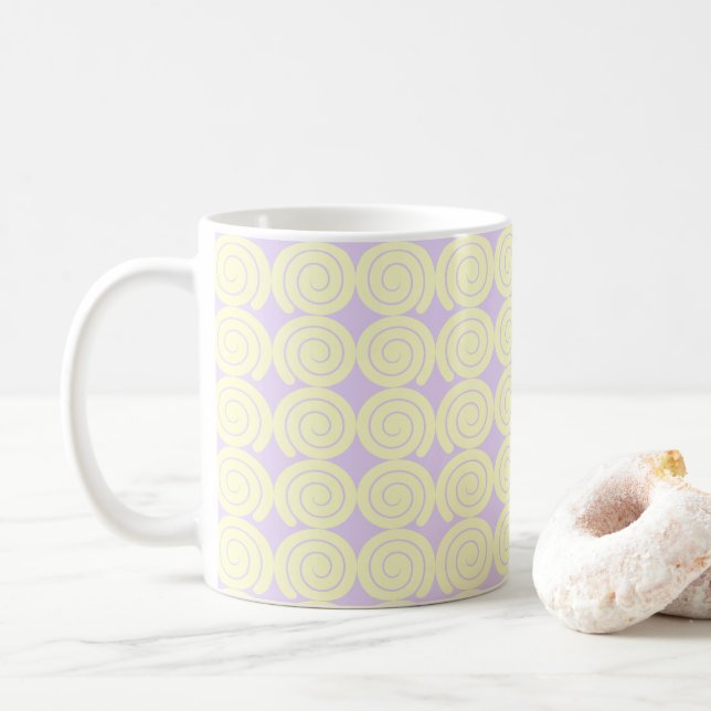 Elegantes Cream Swirl Muster Kaffeetasse (Mit Donut)