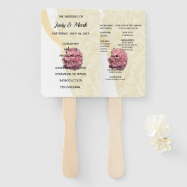 Elegantes Cream Wedding Gown Programm Fächer