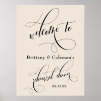 Elegantes Creme Willkommen zum Probedinner
