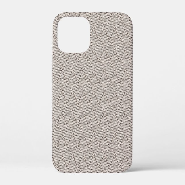 Elegantes cremefarbenes Faux-Diamant-Strickmuster  Case-Mate iPhone Hülle (Rückseite)