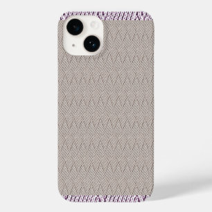 Elegantes cremefarbenes Faux-Diamant-Strickmuster Case-Mate iPhone 14 Hülle