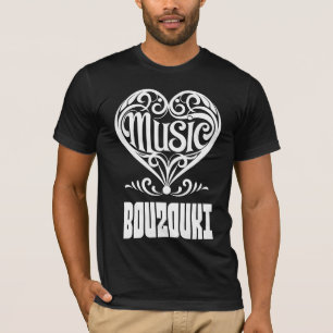 Elegantes Crolled Heart für Bouzouki Liebhaber T-Shirt